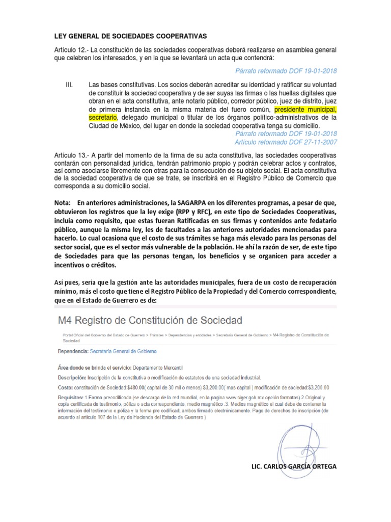Constitución de Sociedades Cooperativas | PDF | Cooperativa | Sociedad ...
