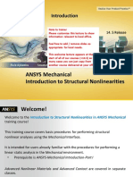 ANSYS Mechanical Introduction To Structural Nonlinearities: 14. 5 Release