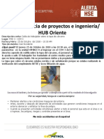 Alerta HSE Casi Accidente - Caida de Trabajador Sobre La Tapa Del Cárcamo