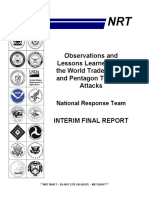 Observations and Lessons Learned from the World Trade Center and Pentagon Terrorist Attacks
