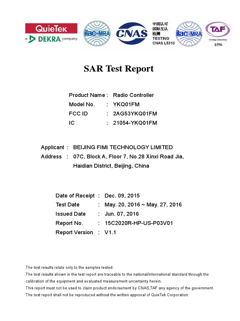 SAR Test Report | PDF | Ieee 802.11 | Hertz