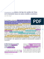 Política monetaria y tipo de cambio de China durante la transición a un nuevo modelo económico