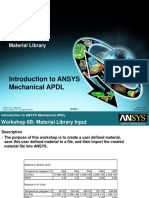Introduction To ANSYS Mechanical APDL: Workshop 8B Material Library