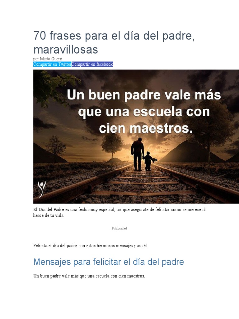 Frases Maravillosas para el Día del Padre | PDF | Amor