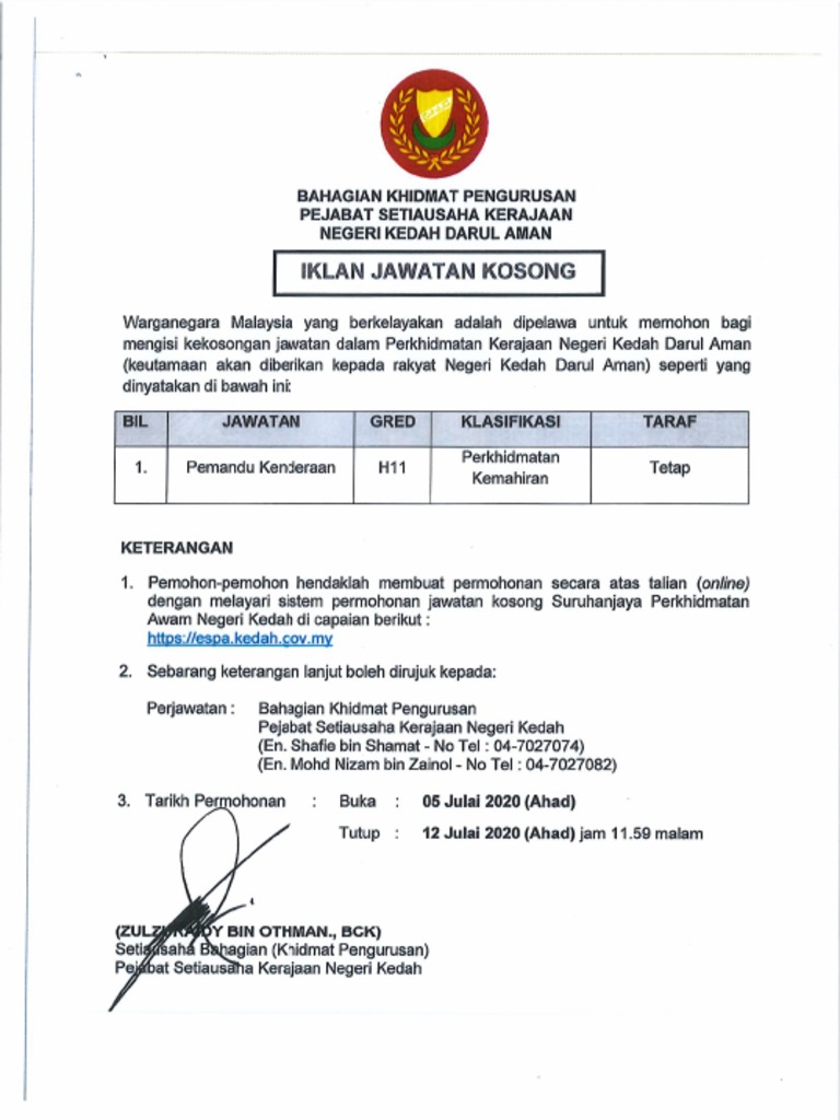 Iklan Jawatan Kosong  PDF