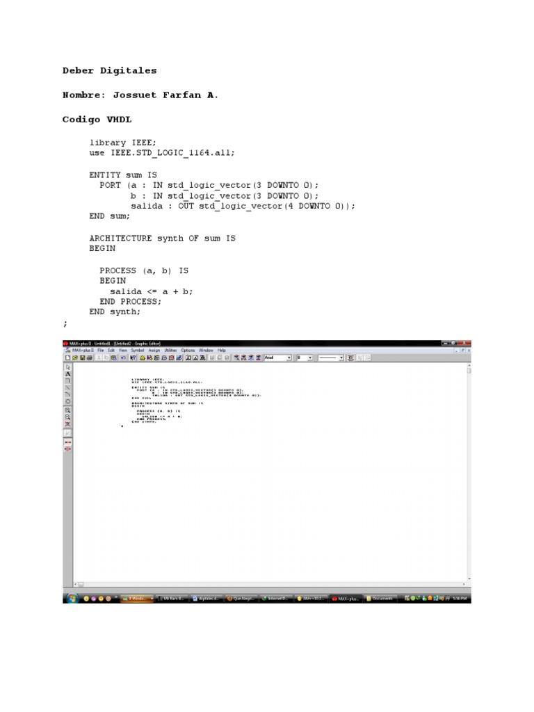 VHDL Code for Digital Circuits | PDF