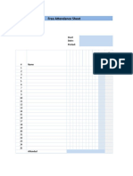 Free Attendance Sheet: Start Date: Period