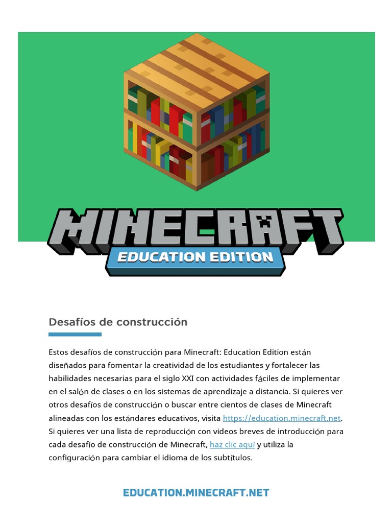 Desafíos de Construcción en Minecraft | PDF | Minecraft | Informática y ...