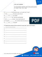 Present Perfect With Yet Just Already PDF