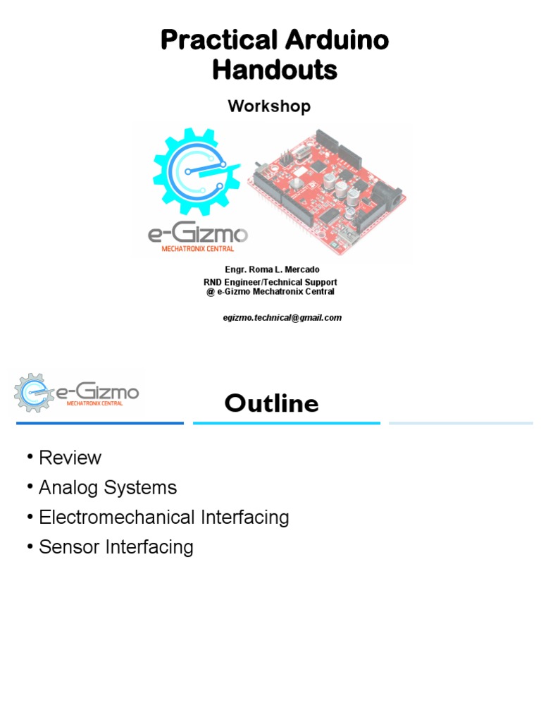 Practical Arduino Workshop Handouts: A Guide to Analog Systems ...