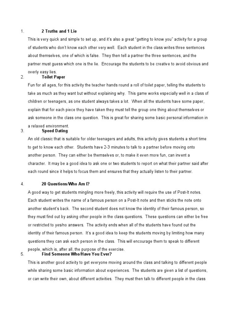 2 Truths and 1 Lie | PDF | Differentiated Instruction | Learning Styles