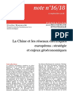 La Chine et les réseaux électriques européens et strategie et enjeux geoeconomiques 