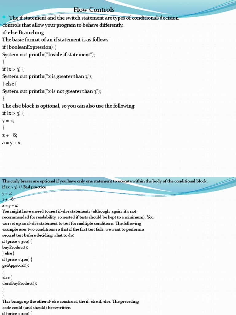 Flow Controls: If-Else Branching | PDF | Control Flow | Theoretical ...