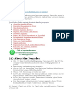 (A) About The Founder: Quick Links. Click To Navigate Directly To Detailed Paragraph