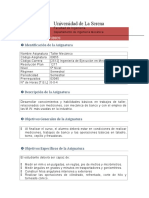 Programa de Asignatura TALLER MECÁNICO