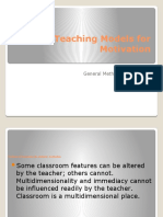 Teaching Models For Motivation: Lecture No 43 General Methods of Teaching