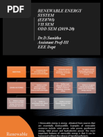 Renewable Energy System (EE8703) Vii Sem ODD SEM (2019-20) Dr.D.Sunitha Assistant Prof-III EEE Dept