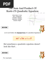 The Sum and Product of Roots (Day 3&4)