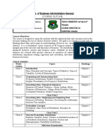 Dept. of Business Administration-General Course Outline