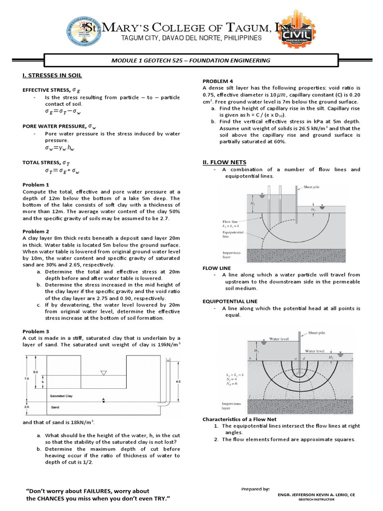 Foundation Engineering Problem Set | PDF | Soil Mechanics | Applied And ...