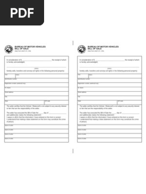 Bill of Sale