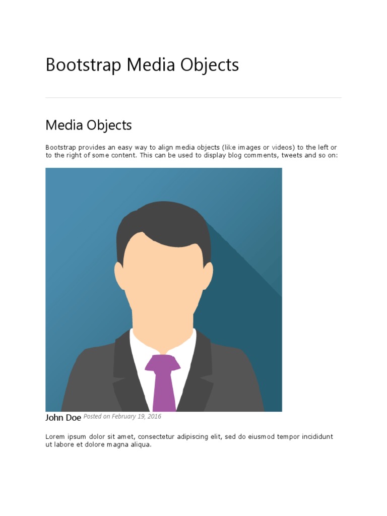 Bootstrap Media Object Alignment Guide | PDF