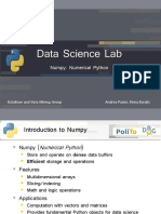 Data Science Lab: Numpy: Numerical Python