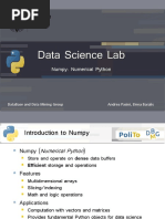 Data Science Lab: Numpy: Numerical Python