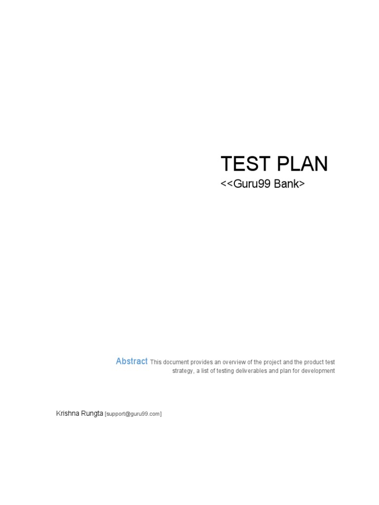 Test Plan Guru99 PDF Software Testing Application Programming