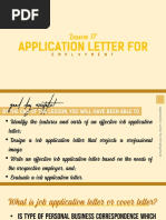 Lesson 17 Application Letter For Employment