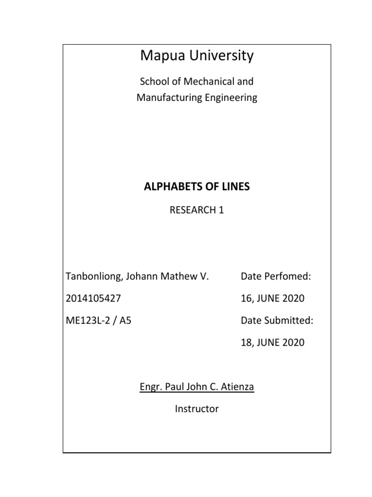 Understanding Alphabet of Lines in Drafting | PDF | Technical Drawing ...