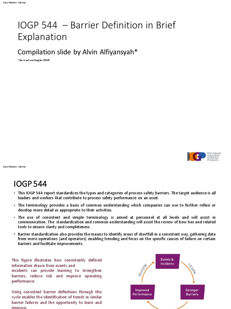 IOGP 544 Barrier Definition in Brief Explanation Compilation Slide
