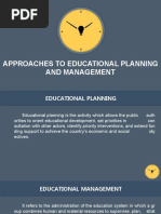 Approaches To Educational Planning and Management