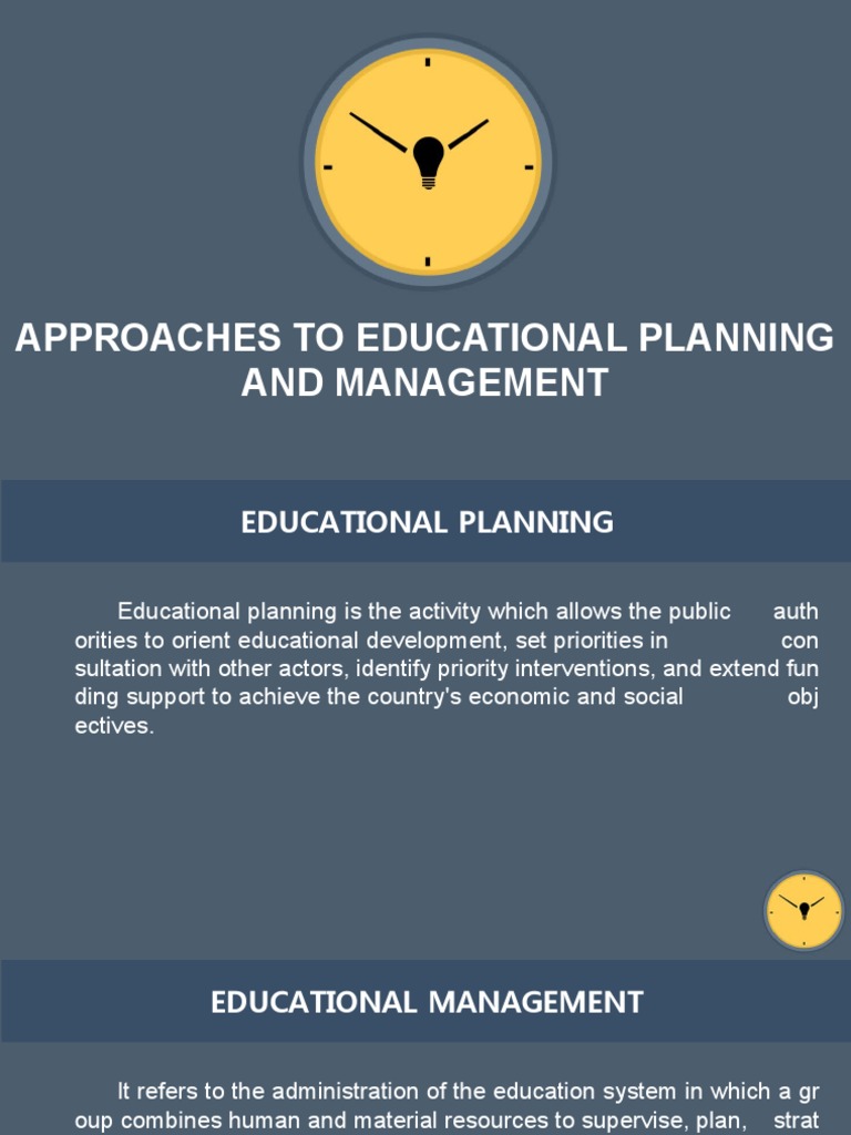 Approaches To Educational Planning and Management PDF