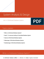 Sad uNIT 4-Distibuted Database Systems Features, Adv and Disadvantages