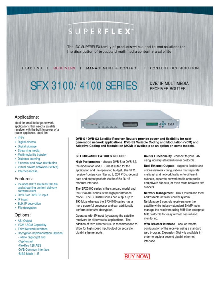 SFX 3100/4100 Satellite Receiver Routers | PDF | Router (Computing ...