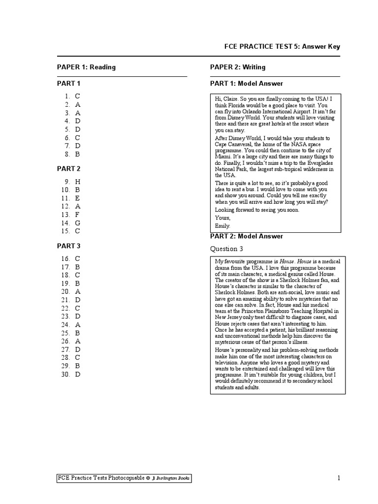 Fce Test 5 Ak | Pdf | Walt Disney World