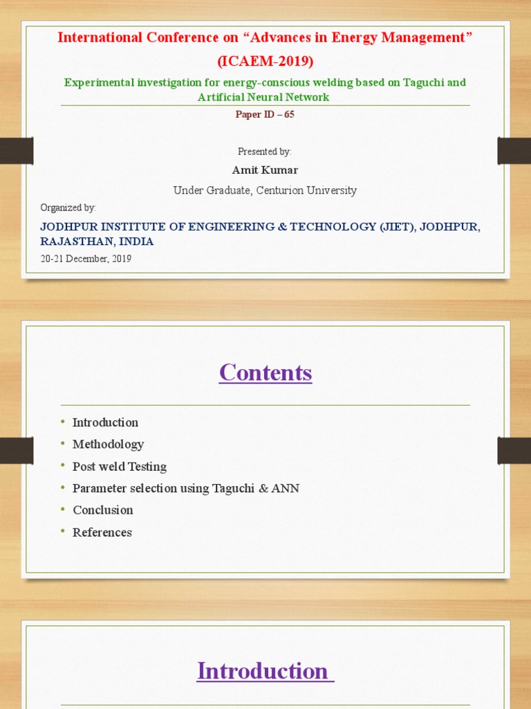 International Conference On "Advances in Energy Management" (ICAEM-2019 ...