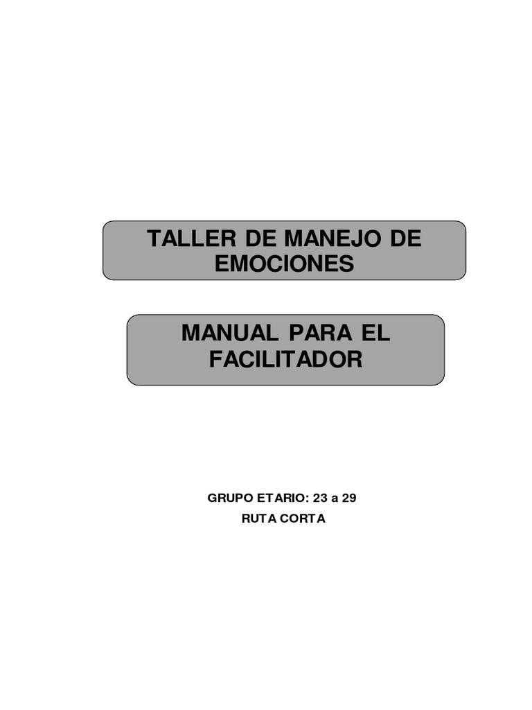 Taller de Manejo de Emociones para Adultos | PDF | Ira | Las emociones