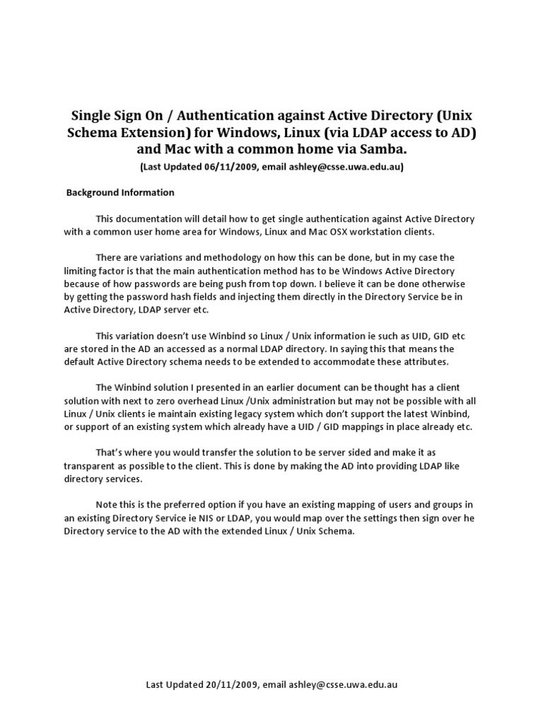 Active Directory Unix Integration Guide | PDF | Active Directory ...