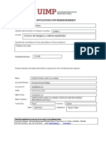 Reimbursement Application Form