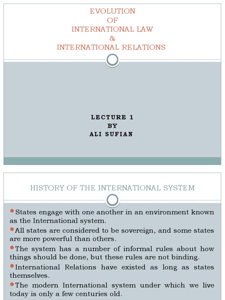 Evolution of International Law & Relations | PDF | Polarity ...