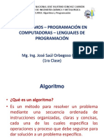 Primera Clase Algoritmos - Programación en Computadoras - Lenguajes de Programación