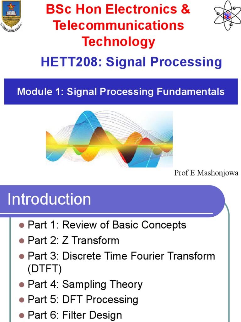 HETT208 Lecture Notes 1 Signal Processing Fundamentals PDF | PDF ...
