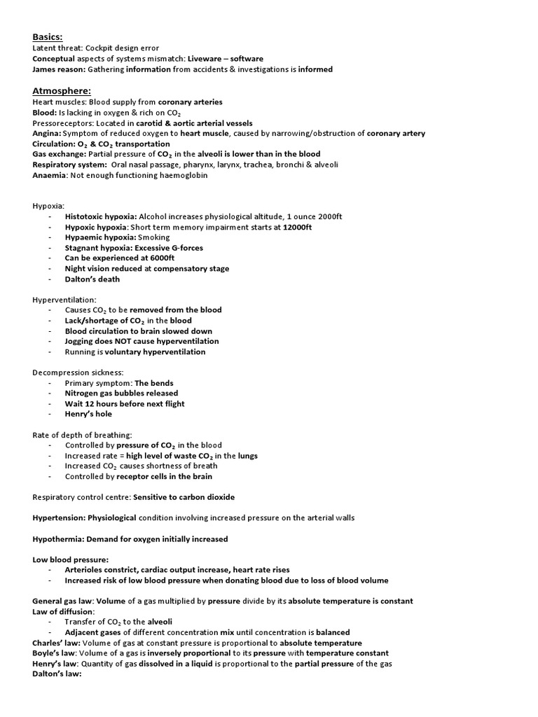 Human Performance in Aviation Safety | PDF | Breathing | Hypoxia (Medical)
