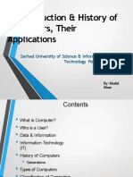 Introduction to the History and Applications of Computers