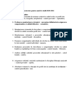 Lista Controalelor Proiectate Pentru Anul de Studii 2020