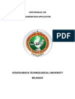 User Manual On Examination Application: Visvesvaraya Technological University Belagavi