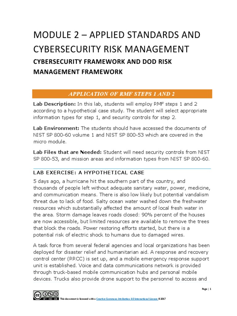 Module2 Lab Application of RMF Steps 1 and 2 | PDF | Computer Security ...