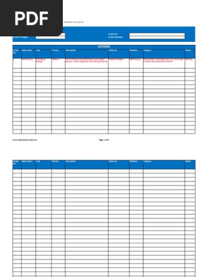 Raid Template Excel Pdf Business Computing